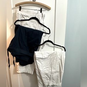 Capri pants- 3 pair bundle selling (2-white, 1 navy blue)